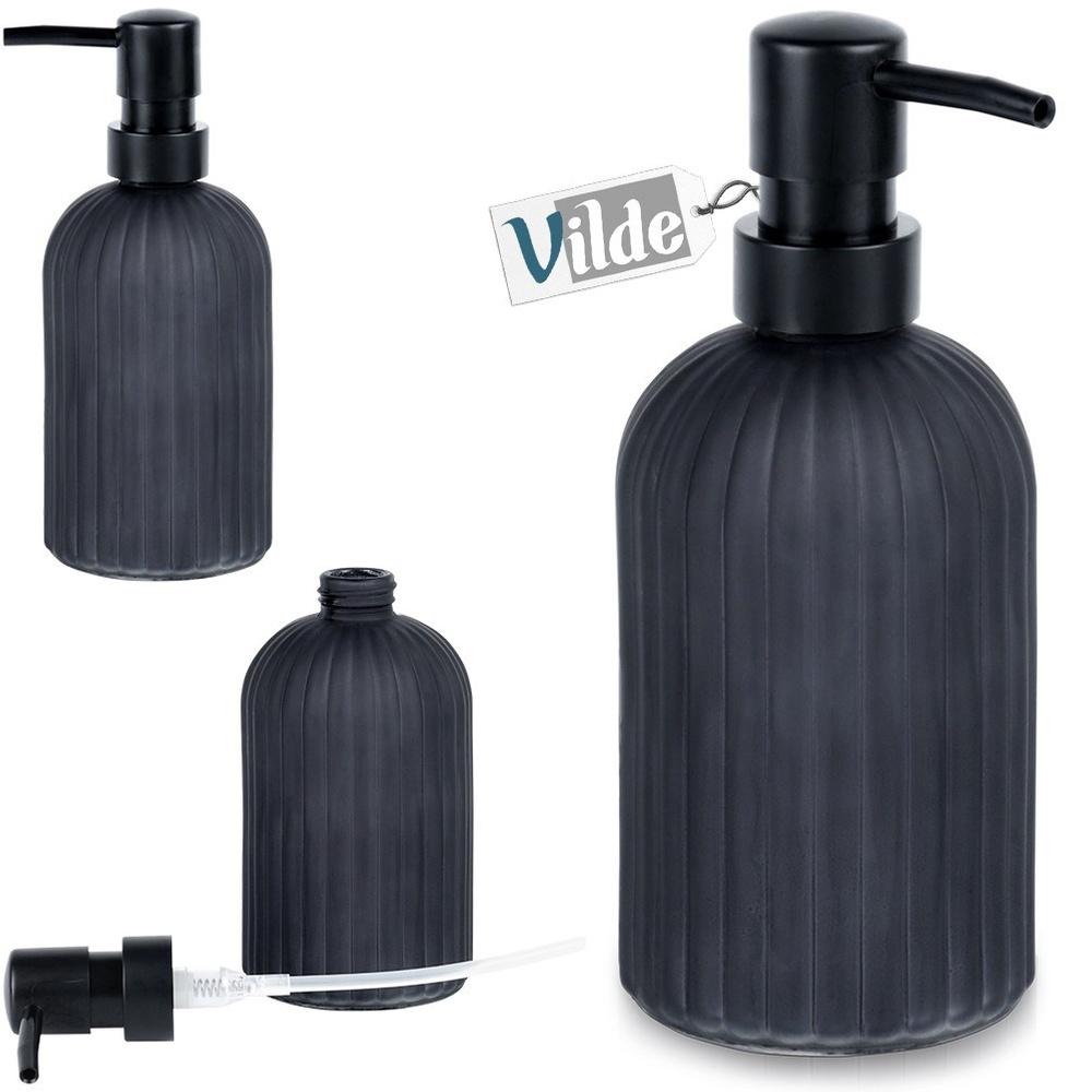 Schwarzer Glas-Seifenspender 400 ml