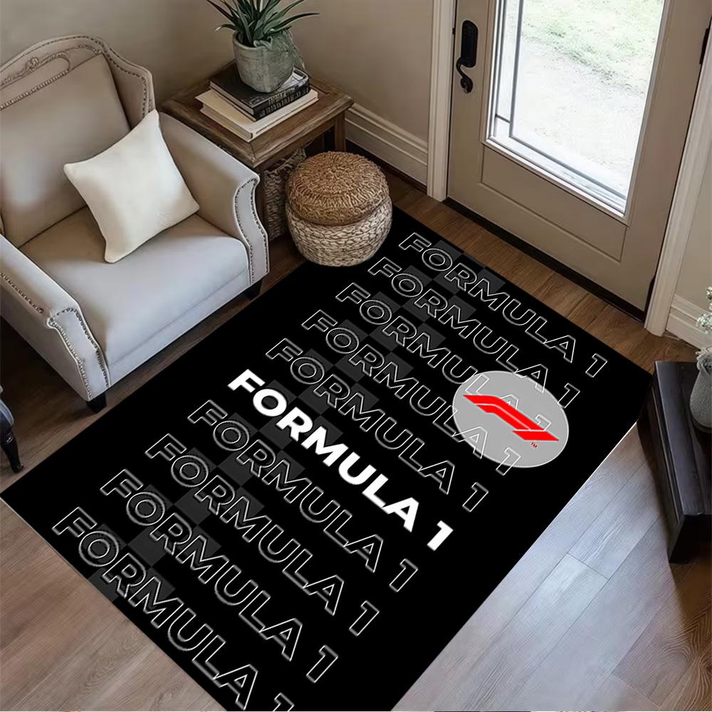 Bold White Logo Design Floor Mat Perfect for Foyer Living Rooms Outdoor Bedrooms Antislip Carpet Office Home Decor Spiritual Gift