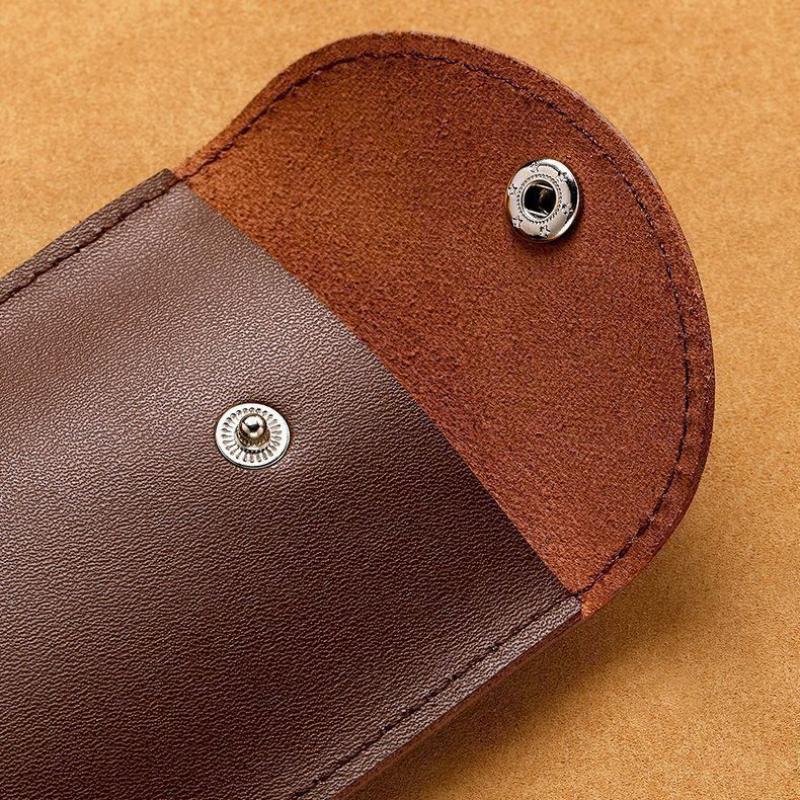 Retro Pull Out Key Holder Pu Leather Key Case Portable Keychain Pouch Multi-Functional Mini Coin Purse For Men Women Daily Use