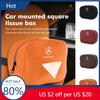 TUXJQ1 Suede Car Paper Holder Tissue Headrest Hanging Box Accessories For Mercedes Benz W202 W212 W126 W140 W168 W177 CLS GLE GLC GLS
