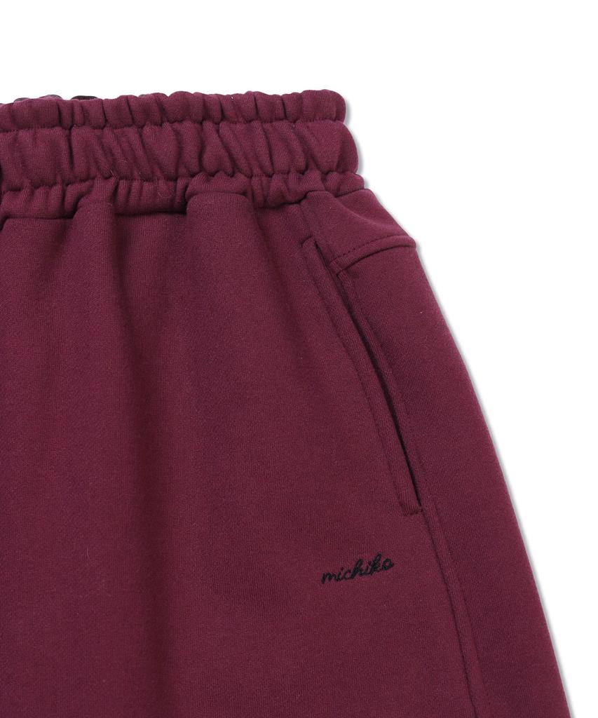Michikoleondeonkosino Fold Waist Sweatpants Burgundy
