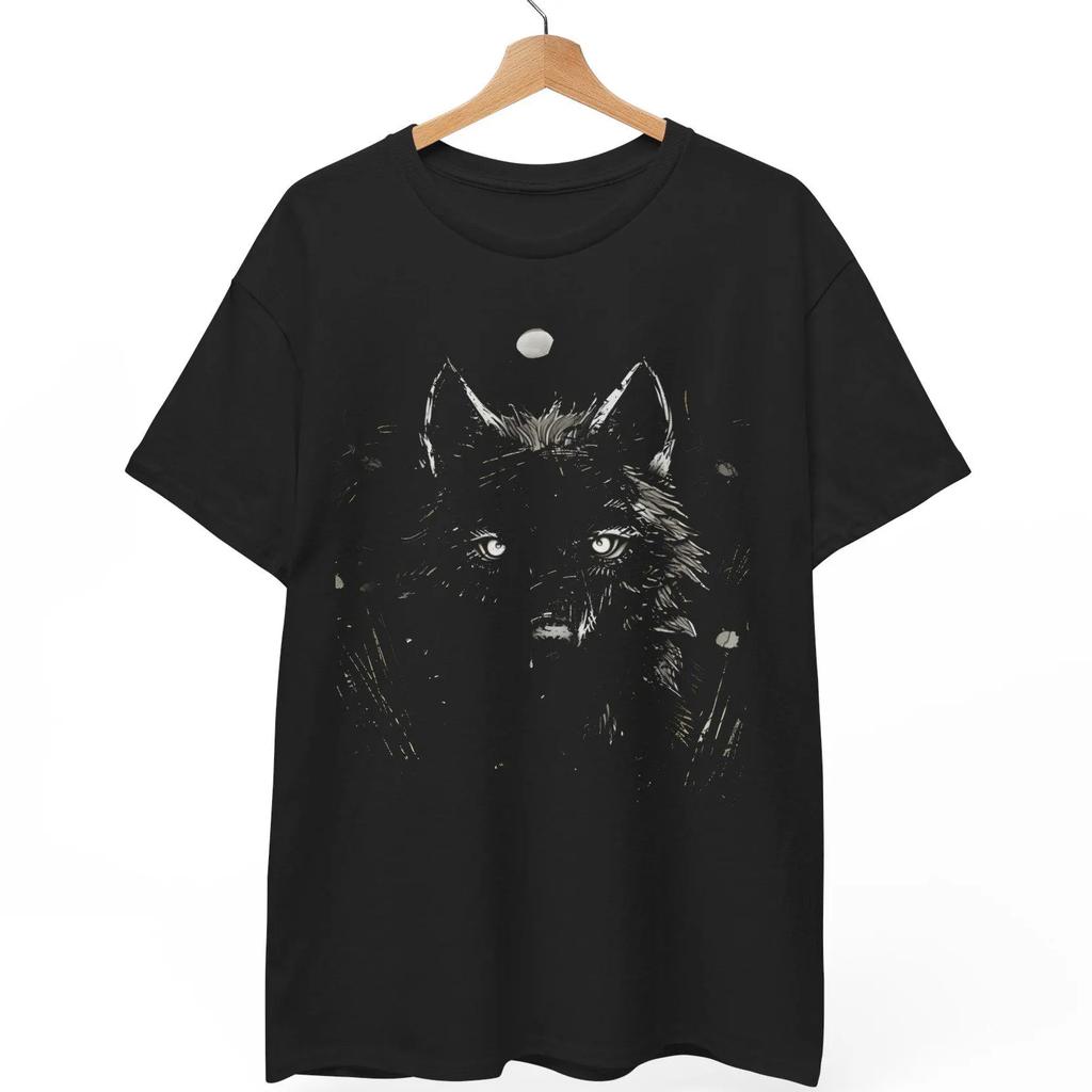 Best Selling New Horror Wolf T-Shirt, Creepy Retro Werewolf Tee, Alt Gothic Moon Shirt, Lofi Dark Nature UNISEX Apparel,men Tee