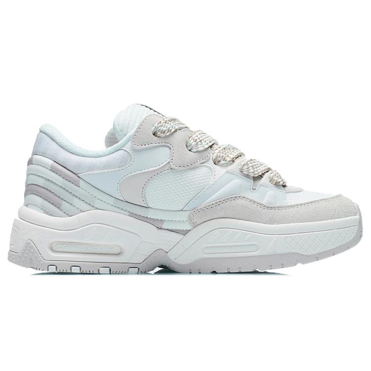 Li Ning CF Reputation Low Top Casual Shoes Women's White Sand Gray AGCR438-2