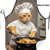 1Pcs Vintage Chef Cat Printed Apron Unisex Kitchen Cooking Baking Painting Cleaning Apron Waitstaff Cafe BBQ Restaurant