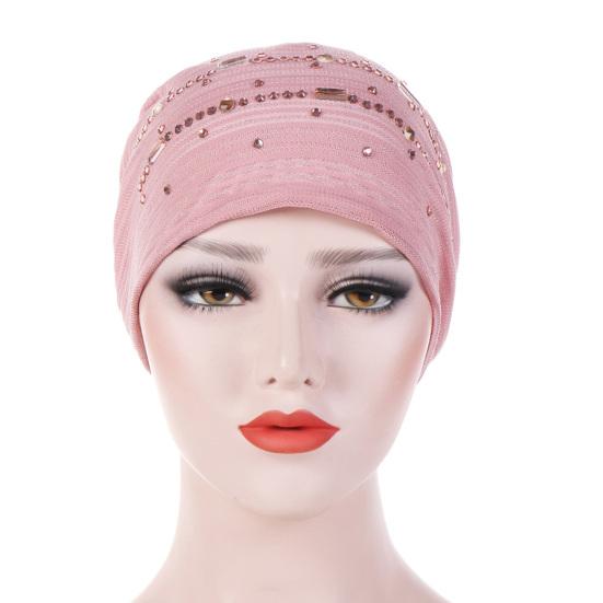Cappello a turbante pieghevole sottile con strass Cappello lucido elastico Accessori per capelli da donna