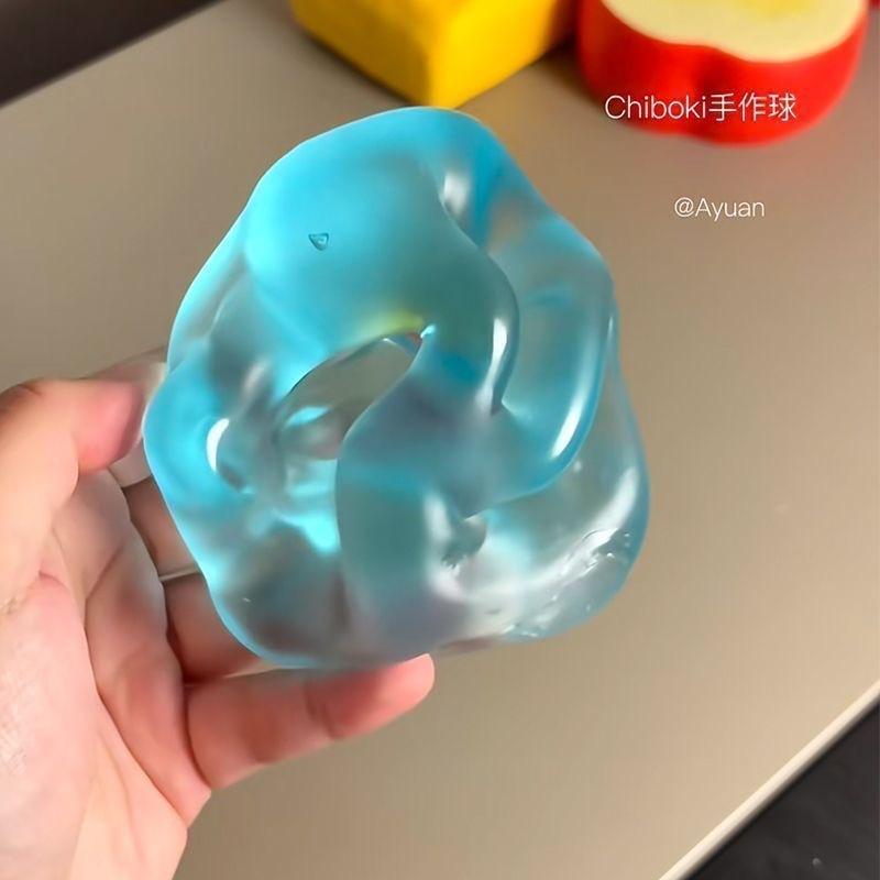 Squishy Ice Ball Maltose Fidgets Toy Super Soft Pink Mochi Slow-rebound Squeeze Toy Anti-Stress Toy for Children Hand Exercise
