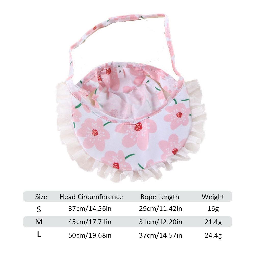 

Polyester+Lace Pet Sunshade Hat Breathable Pet Sun Protection Hat Fashion Cat Peaked Cap Outdoor Pink - S