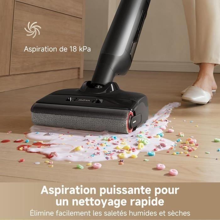 MOVA M10 - Aspirateur Eau Et Poussière - Flexible Et Pivotant À 90° - Lavage De Brosse 75 °C - Aspiration 18 kPa