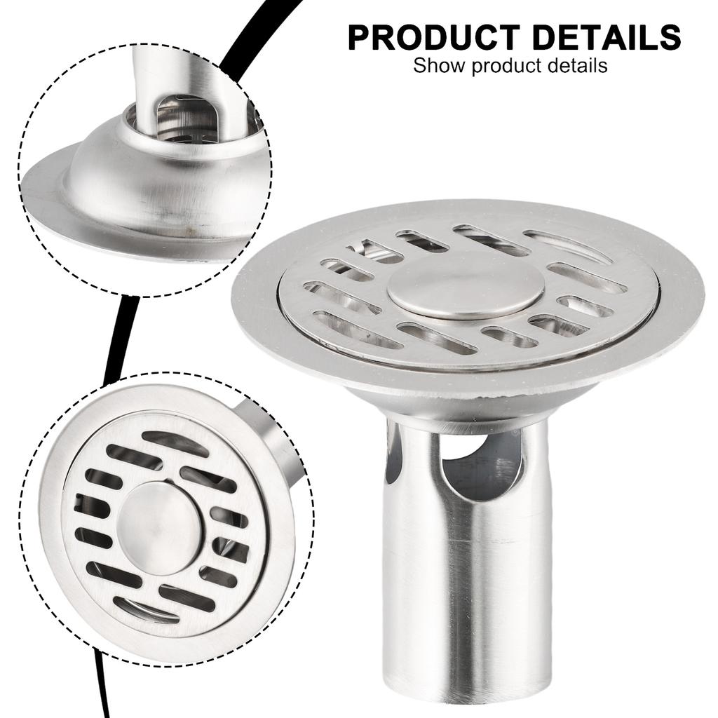 1pc Stainless Steel Floor Drain Deant Floor Drain Shower Water Filter Cover Home Kitchen Bathroom Drain Accessories