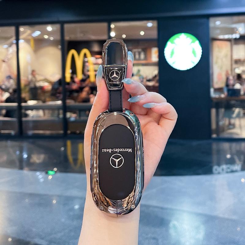 Alloy Car Remote Key Cover Case Shell For Mercedes Benz C E S Class GLC W206 W223 W214 E300 S500 C260 C300 S450 S400 Accessories CA1 C2