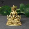 Antyczny Miedziany Budda Amitayus Mała Statuetka Ozdoby na Biurko Figurki Amitabha Szczęśliwe Akcesoria do Dekoracji Domu Rzemiosło Dekoracje
