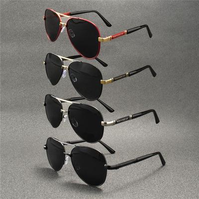 4PCS Sunglasses Men Metail Frame Quality Sun Glasses Brand Design Male Glasses Fishing Driving Goggles