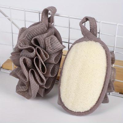 2 Pieces of Natural Loofah Sponge Pads, Bath Products, Body Scrubber, Hand-held Loofah Sponge for Exfoliation and Bathing.