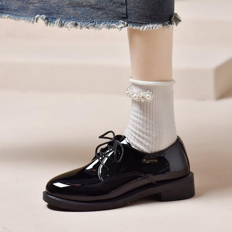 Mary Janes Shoes Woman  Trend British Style Oxfords Mouth Black Flats Casual Female shoes Ladies Footwear Loafers women