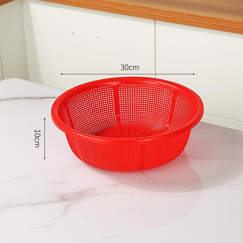 Large Size Plastic Drain Basket Kitchen Vegetable Washing Basket Hollow Out Fruit Basket Round Sieve Rice Cleaning Basket
