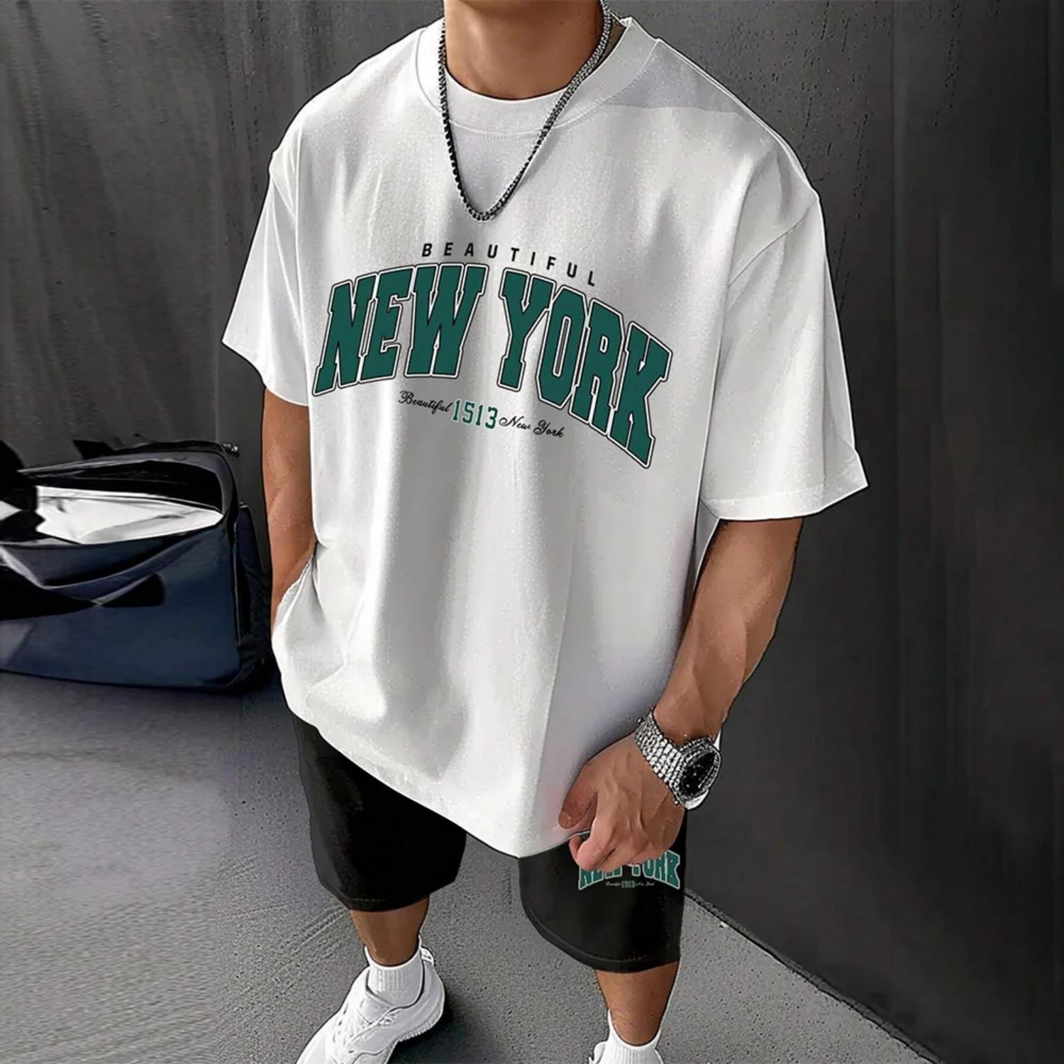 

New York Cotton TShirt Casual Streetwear Vintage HipHop Mens S чёрный