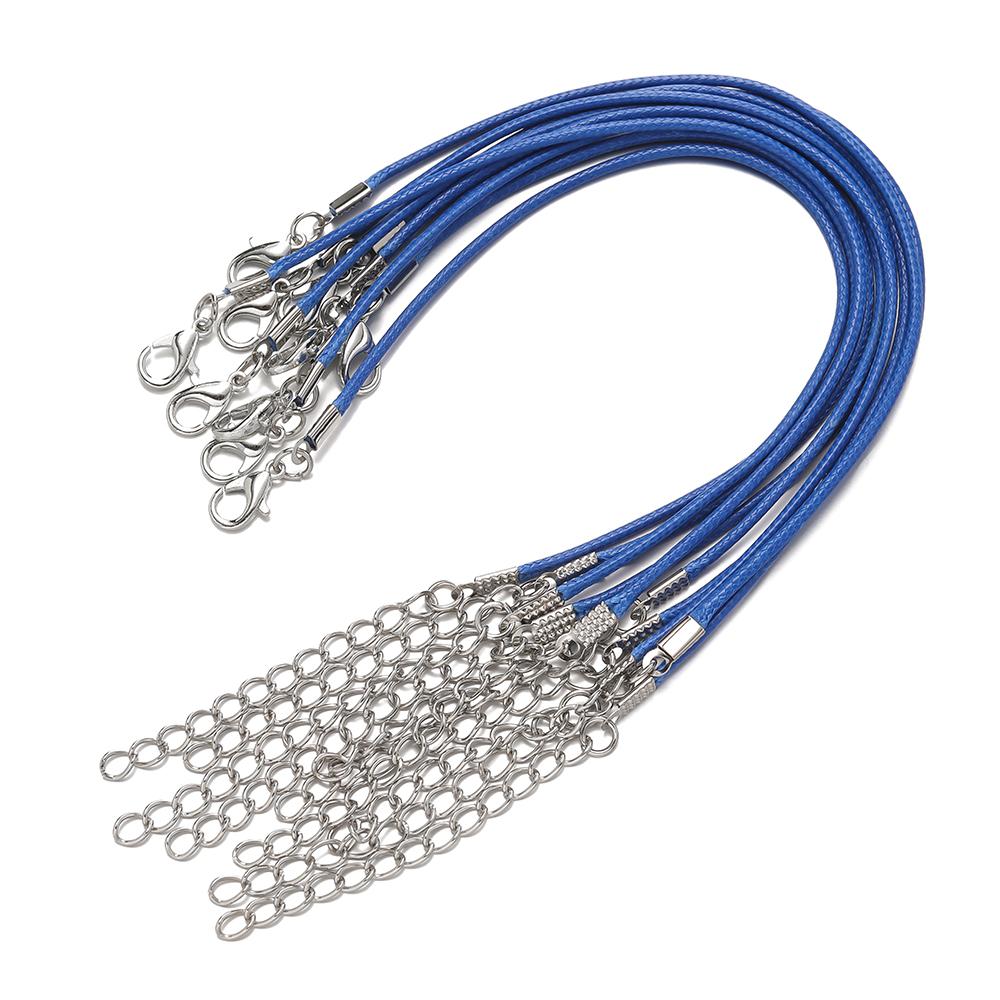 10pcs/Lots 1.5/2mm PU Leather Bracelet Cord  Kit Wax-Coated Braided Strings With Charms for Bracelet Jewelry Making Supplies