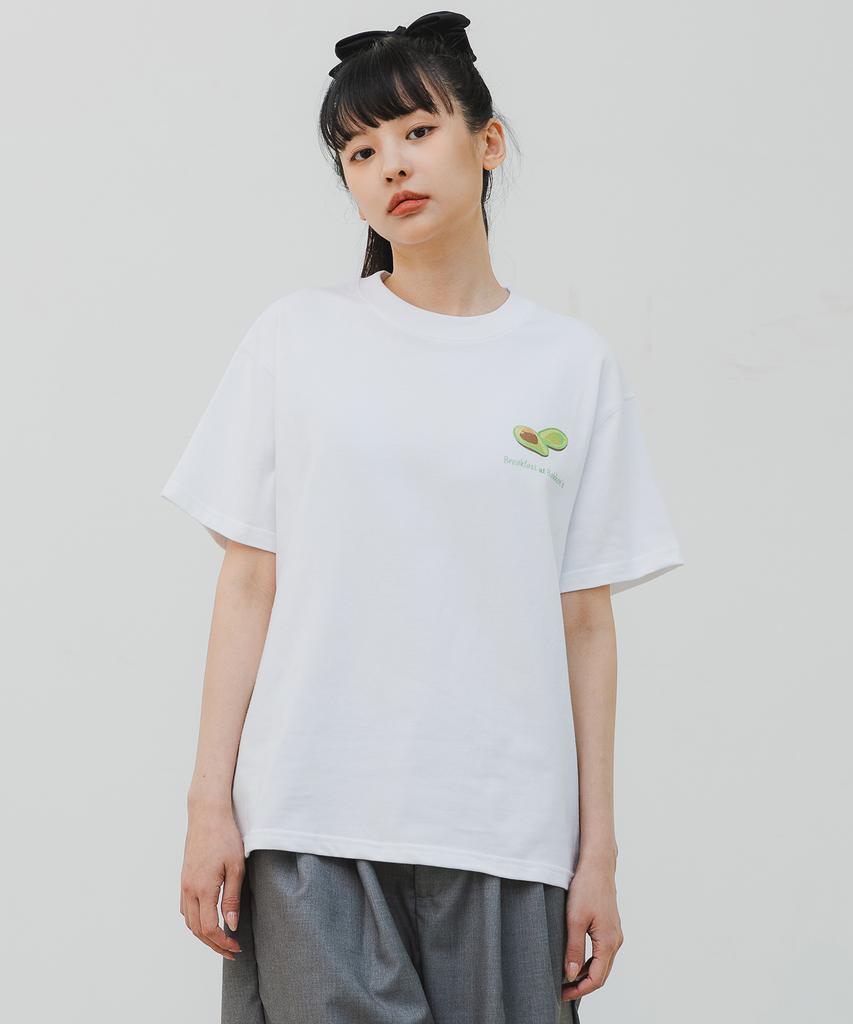 BAKKEN Avocado Short Sleeve T-Shirt Bk3972_White