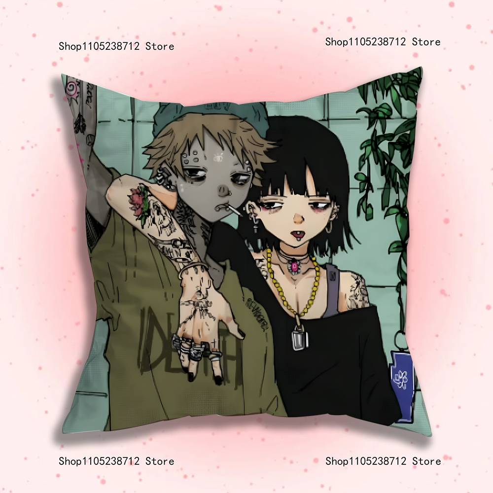 Emo Subculture Art Pillowcase Pillowslip Cushion Plush Boys Girls Cartoon Anime Kawaii Decoration Kids Birthday Cute Gifts