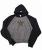 Star Patchwork Raglan Sweat Hoodie ((Darkgray*Black))