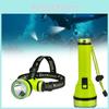 Swim And Dive Waterresistant Head Torch With Led Light And Rechargeable Power Source