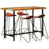 Day and Night - Day and Night Bar Furniture 5 Pieces Solid Reclaimed Wood Genuine Leather