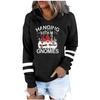 Women's Fashion Leisure Christmas Party Printed Long Sleeve Hooded Pullover Top