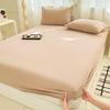Autumn/Winter Thick Solid Color Cotton Flannel Fitted Sheet & Dust Cover