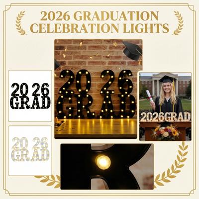 Illuminated 2026 Graduation Sign - 2026 Illuminated Graduation Lightbox Letters, Each Letter Comes With Two AA Batteries.
