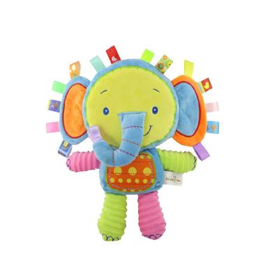 Baby-Tags, Stofftier, Stofftier, Lovey Elefant, Plüschglockenspielzeug, integrierte Rasseln, sensorisches Spielzeug für Neugeborene, Kleinkinder, Kleinkinder, Geschenke