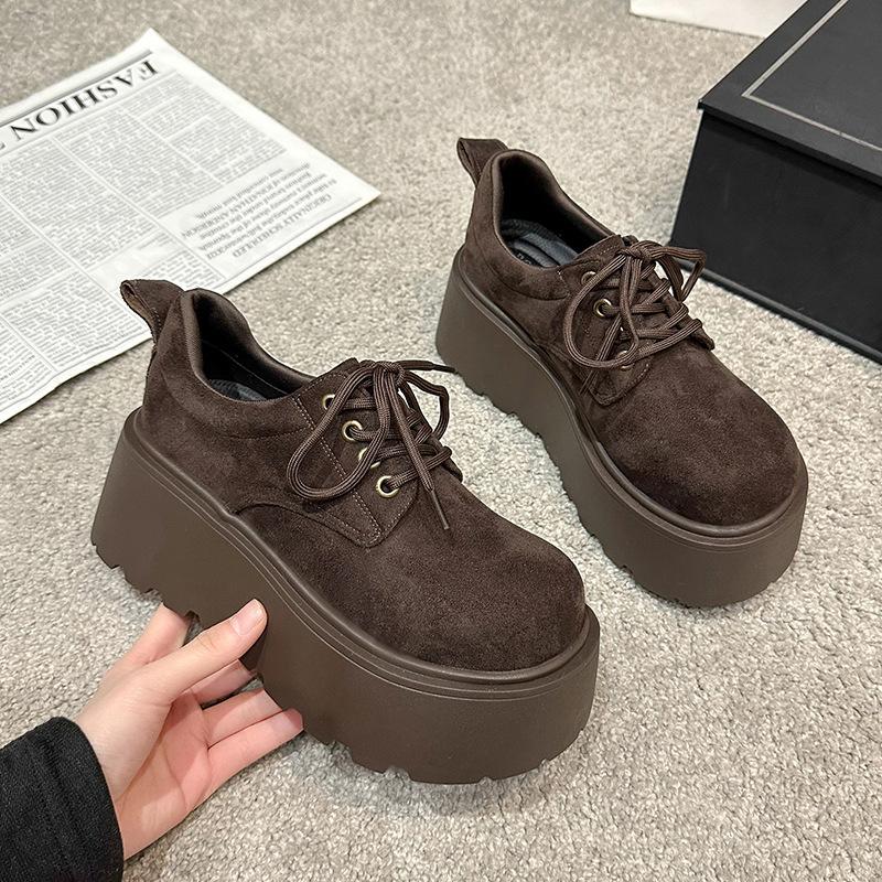 Spring new strappy deep mouth small muffin shoes thick sole height increase women