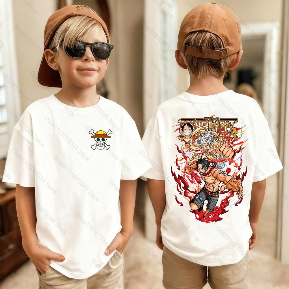 One Piece Japanese Anime Printed Mens TShirt Roronoa Zoro Boy Childrens Harajuku Short Sleeve Kids Luffy Tshirt Clothing