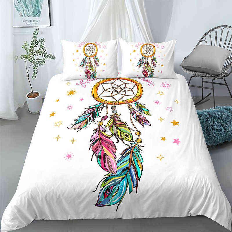 Dreamcatcher Duvet Cover Set King Size Boho Dream Catcher Bedding Set Microfiber Bohemian Style Comforter Cover For Girls Women