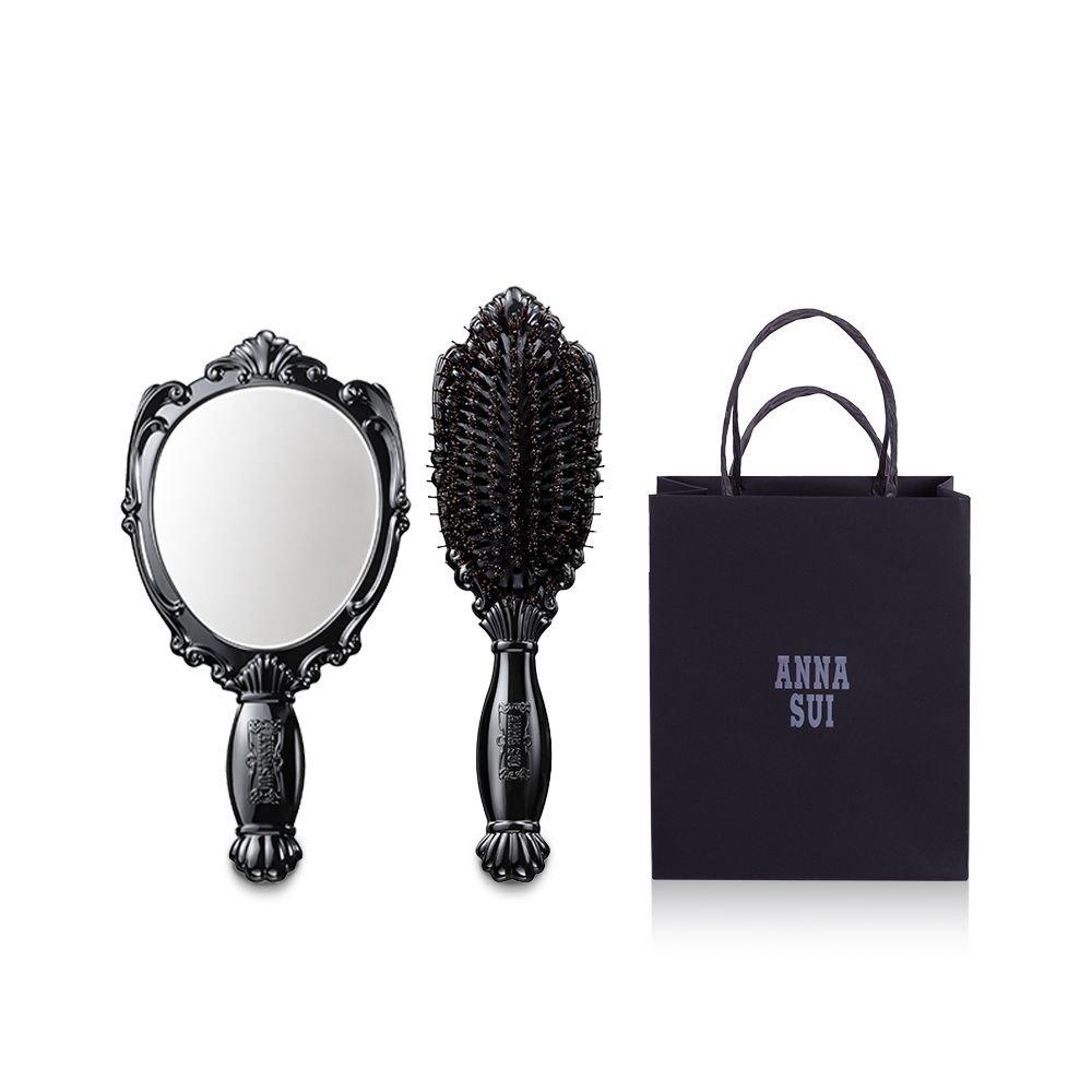 Anna Sui Hand Mirror & Hair Brush [+Shopping Bag]