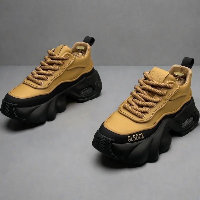 Fall Designer Style Men Shoes Autumn Winter Comfortable Men's Thick Platform Sneakers Fashion Casual Shoes Sports Trainers Tenis