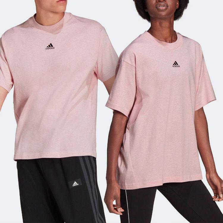 Adidas Drop Shoulder Sleeve T Shirt Unisex Pink H65778