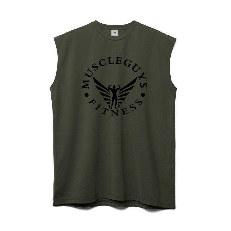 Muscleguys профессиональная спортивная одежда для мужчин, тренировочные майки для бега, мускулистые мужские жилеты для фитнеса MUSCLEGUYS, майка с принтом, бодибилдинг L