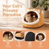 Cartoon Cat Ear Closed Cat Bed Soft Fluffy Warm Pet Nest Dog Mat with Hanging Toy Washable Cat House for Cats & Small Dogs