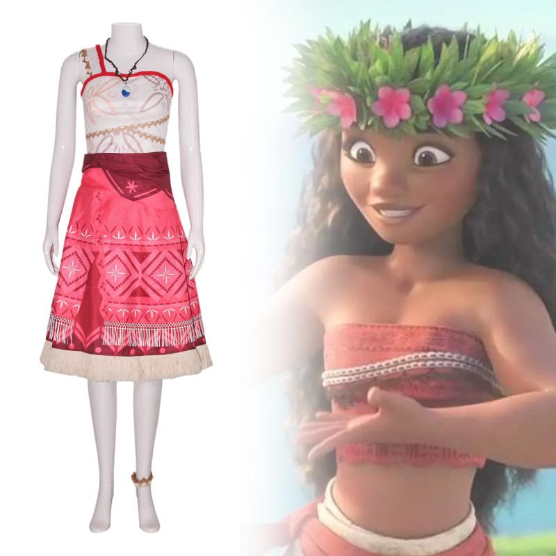 Moana Cosplay Costume Set For All Ages Stunning Moana Outfit With Skirt Top And Accessories