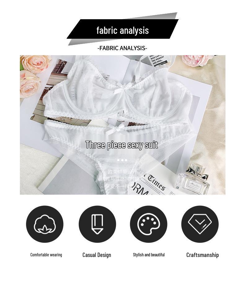 Ultra-Thin Mesh See-Through Lingerie Set - Minimizes Big Bust Appearance