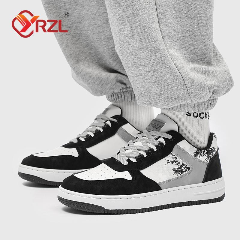YRZL Men Classic Casual Shoes Comfortable Outdoor Sports Shoes for Men Lace Up Mens Walking Shoes White Sneakers