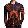 Men's Halloween Printed Long Sleeve Button Down Shirt for Party Costume