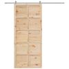 Barn Door Natural 80 x 2.5 x 208 cm Solid Pine Wood