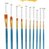 STONEGO 10Pcs/Bag Nylon Paint Brushes Set with Wooden Handles for Watercolor and Acrylic Painting Art Supplies and Stationery