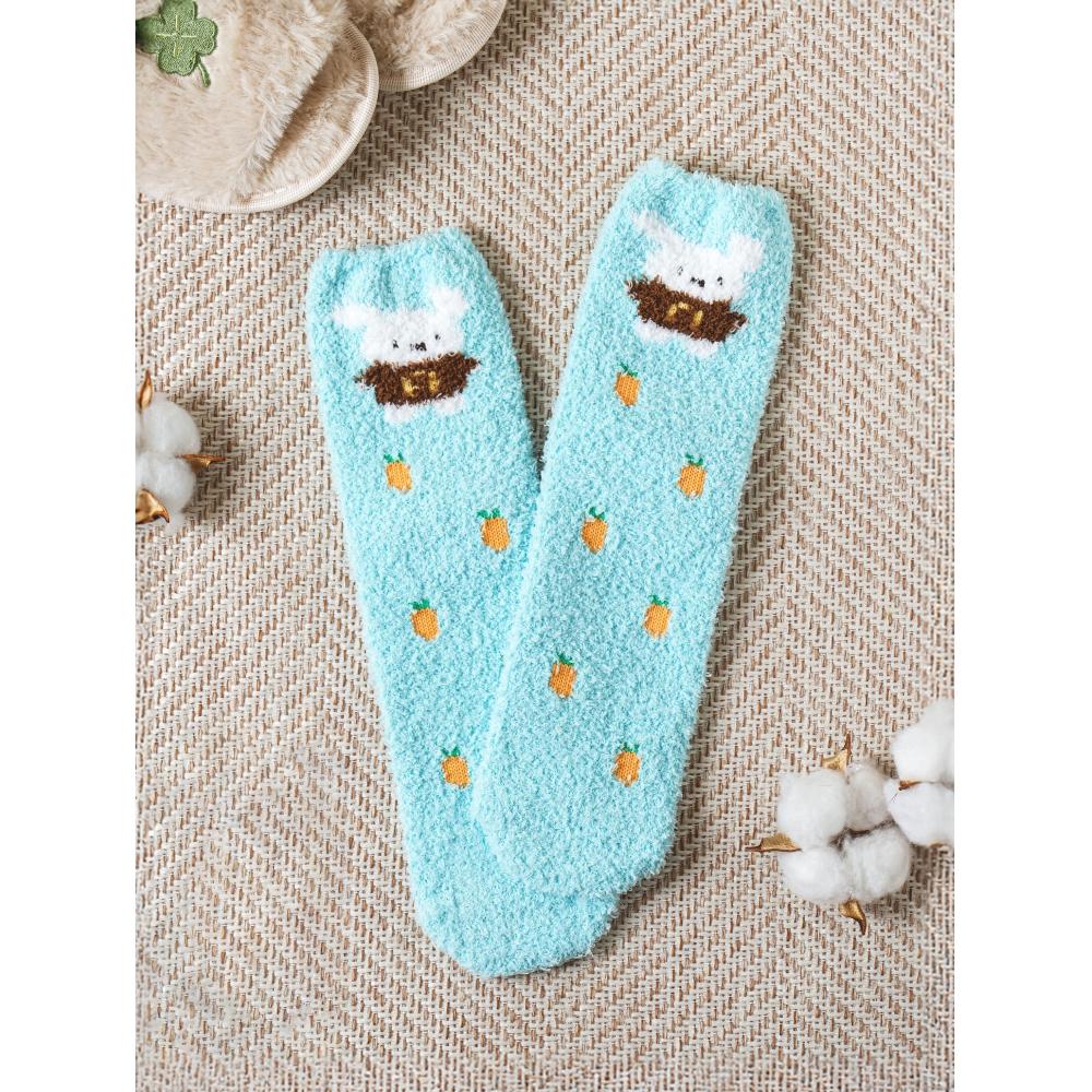 

Daiso Clothed Rabbit And Carrot Sleep Socks Blue