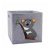 Gray Felt Fabric Storage Box with Cartoon Animals for Kids Rooms