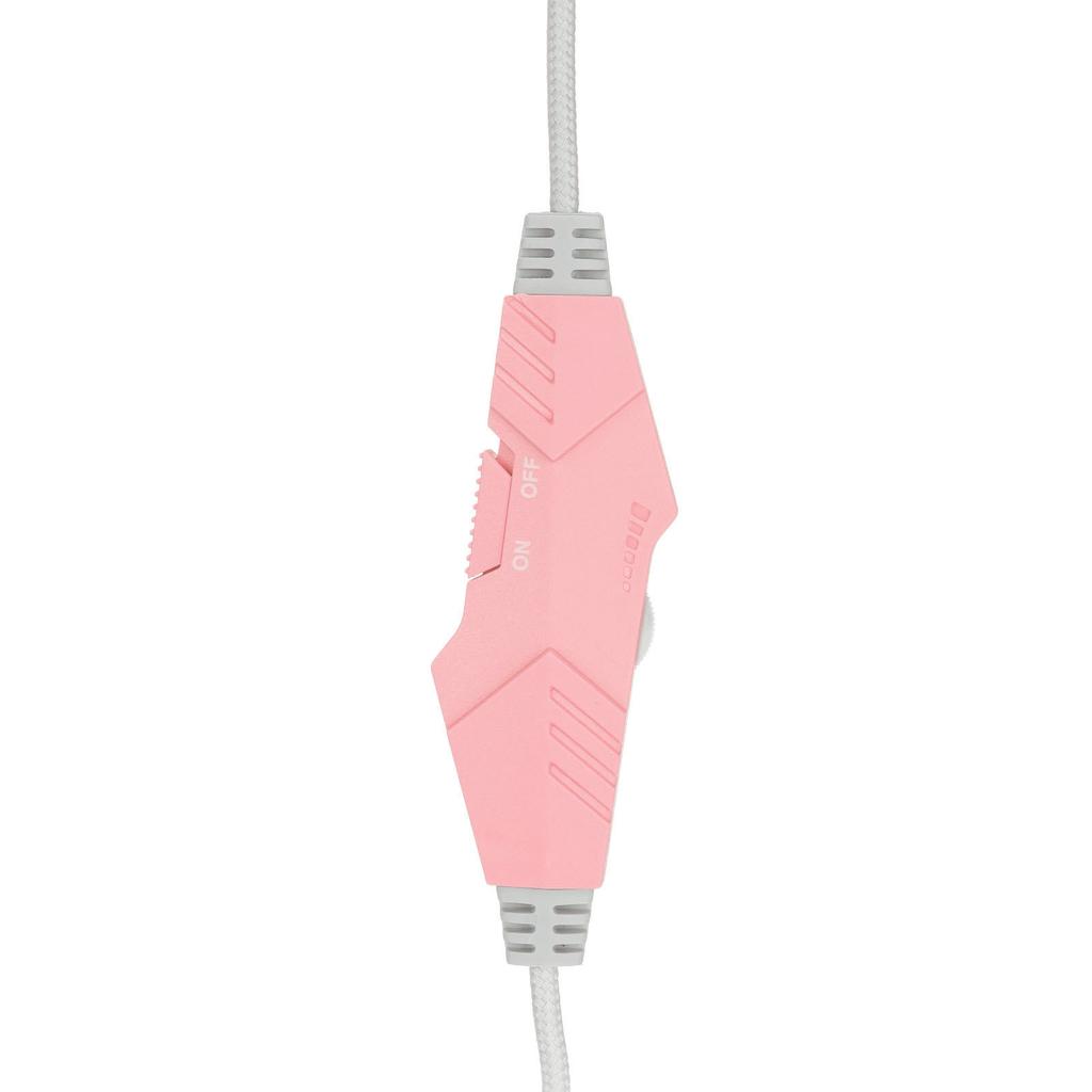 SY 5 Cat Ear Gaming Headset USB+3.5mm Plug Gaming Headphone Supports Volume Adjustment Microphone  (Pink )