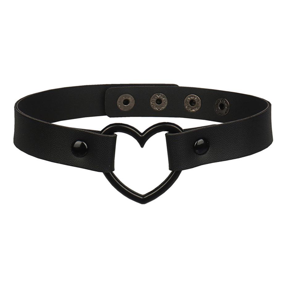 DIEZI Cosplay Black PU Leather Chain Necklace For Women Vintage Harajuku Gothic Choker Collar Statement Necklace Men Jewelry