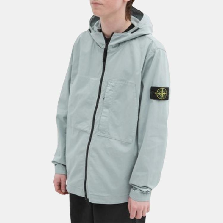 STONE ISLAND Supima Cotton Twill Stretch Hooded Jacket 'Sky Blue' Men's 781543310-V0041