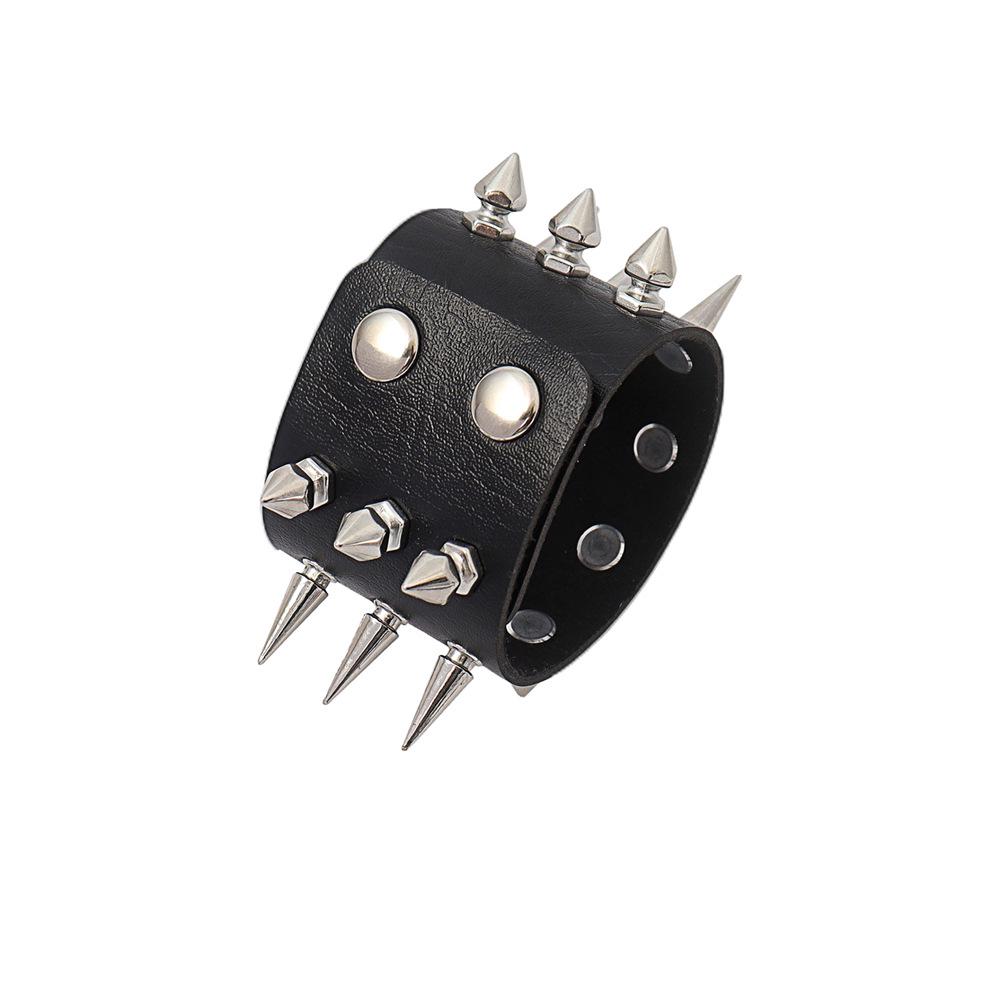 Punk Gothic Rivet PU Leather Bracelet